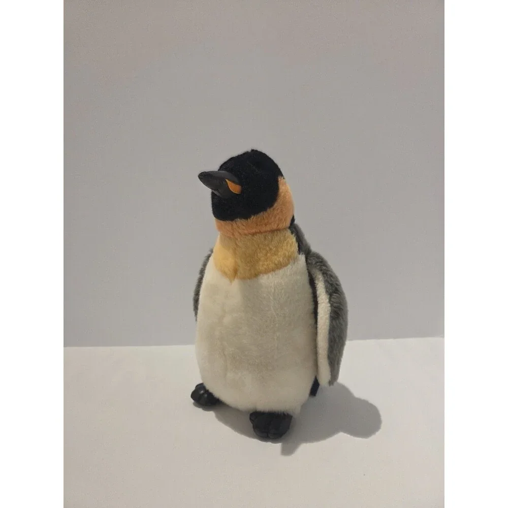 THE PETTING ZOO Plush Emperor PENGUIN Gray Black White Orange Stuffed Animal 11”